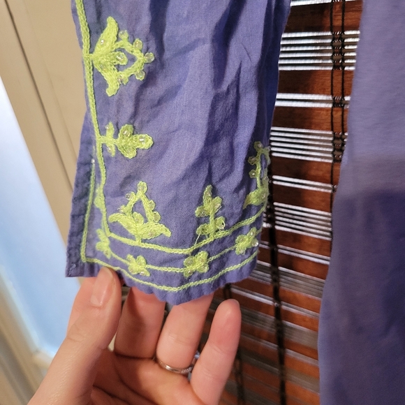 Purple Dress with Green Embroidery - Picture 7 of 9